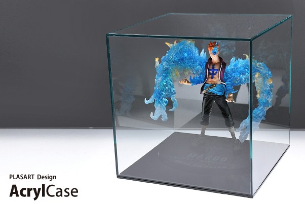 アクリルケースC/5面体/土台付/ガラスエッジ 幅20cm/奥行20cm/高さ20.6