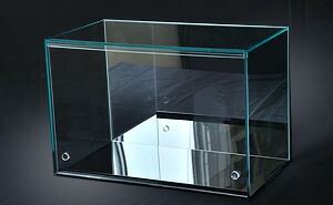 ガラスエッジ 幅45cm 】 フロントオープン式 アクリルコレクション