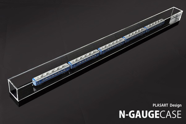 Nゲージ アクリルケース / 土台付 クリア 幅90cm 奥行5.3cm 高さ7.8cm