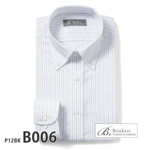ワイシャツ メンズ 長袖 形態安定 形状記憶 綿100％ 標準型 Brinkers P12S1BK0...