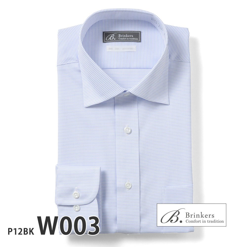ワイシャツ メンズ 長袖 形態安定 形状記憶 綿100％ 標準型 Brinkers P12S1BK0...