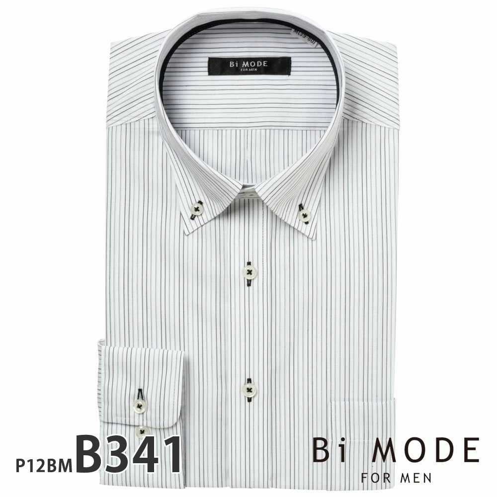 ワイシャツ メンズ 長袖 形態安定 形状記憶 標準型 BiMODE P12S1BM04