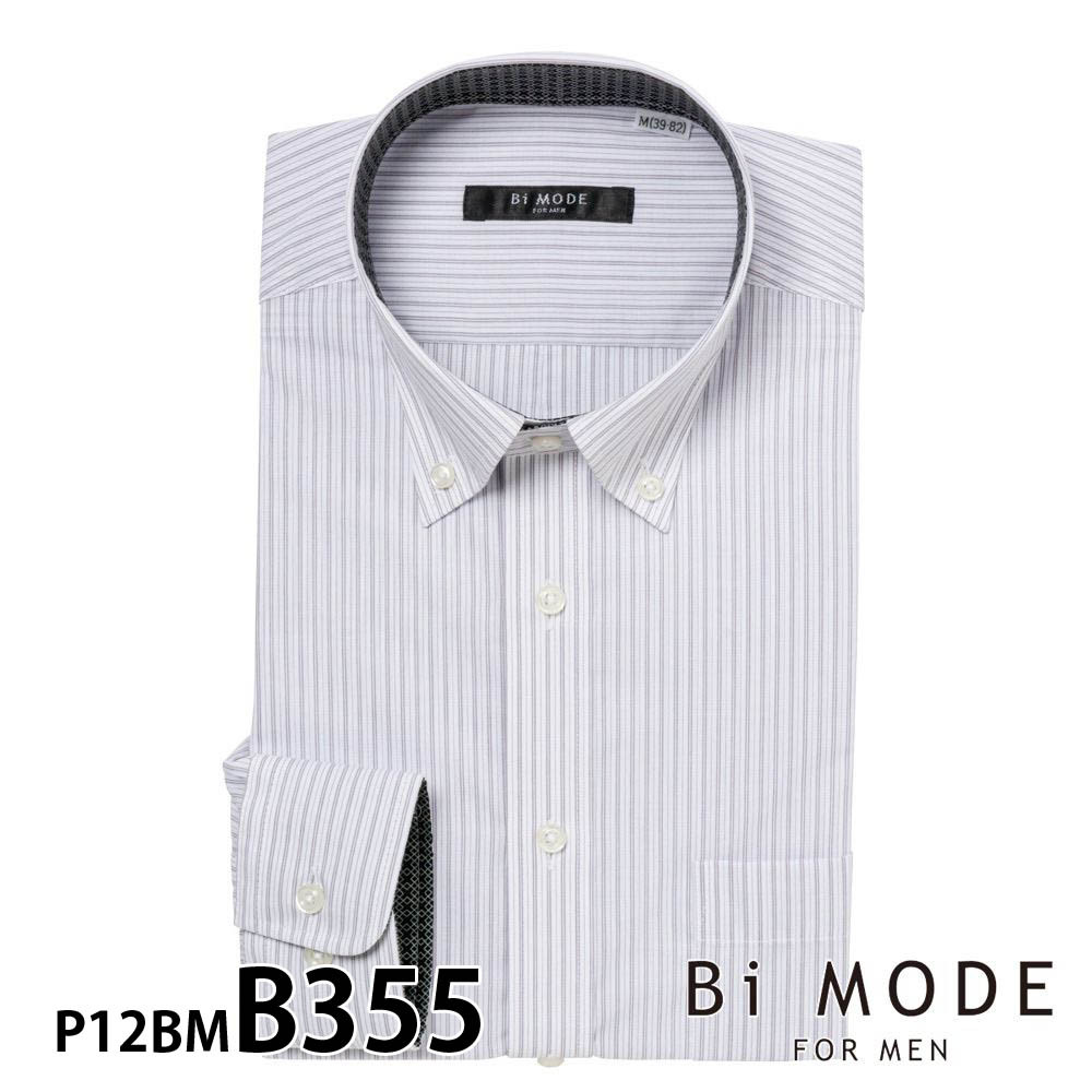 ワイシャツ メンズ 長袖  形態安定 形状記憶 標準型 BiMODE P12S1BM06