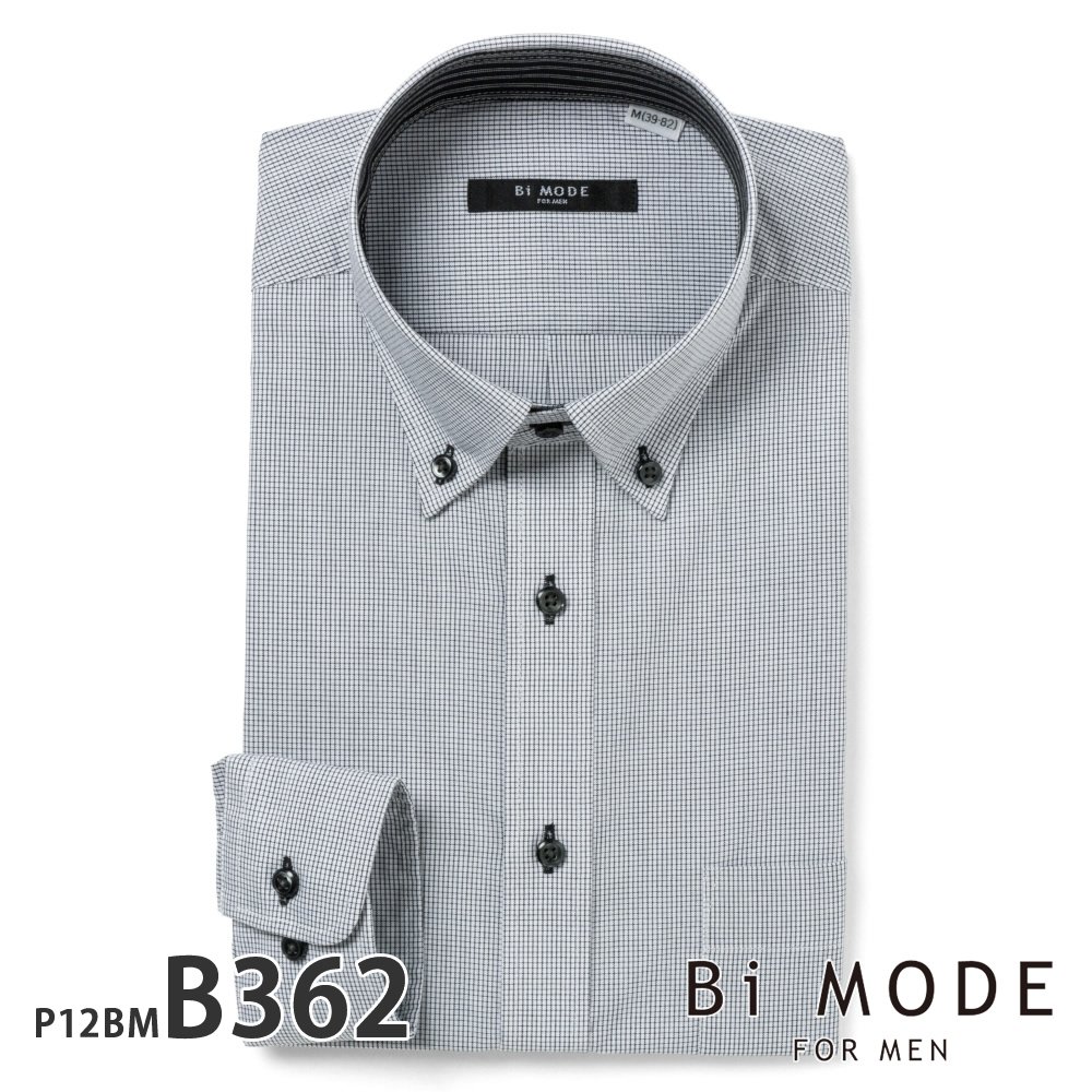 ワイシャツ メンズ 長袖 形状記憶 標準型 BiMODE P12S1BM08 形態安定