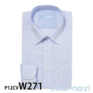 ワイシャツ メンズ 長袖 形態安定 形状記憶 標準型 colornavi P12S1CV03