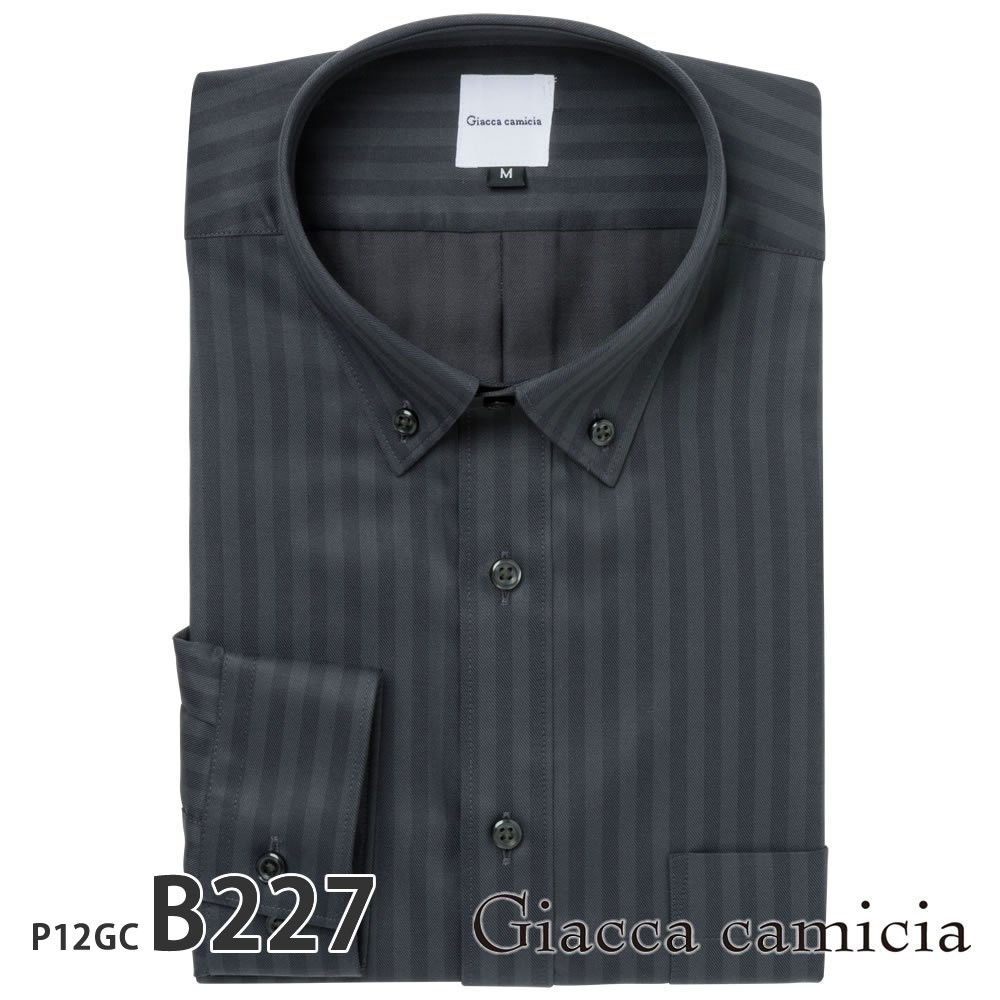 ワイシャツ メンズ 長袖 形態安定 形状記憶 標準型 giacca-camicia P12S1GC0...