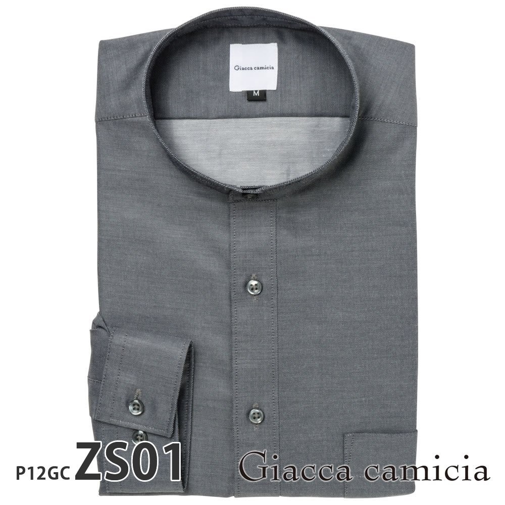 ワイシャツ メンズ 長袖 形態安定 形状記憶 標準型 giacca-camicia P12S1GC0...