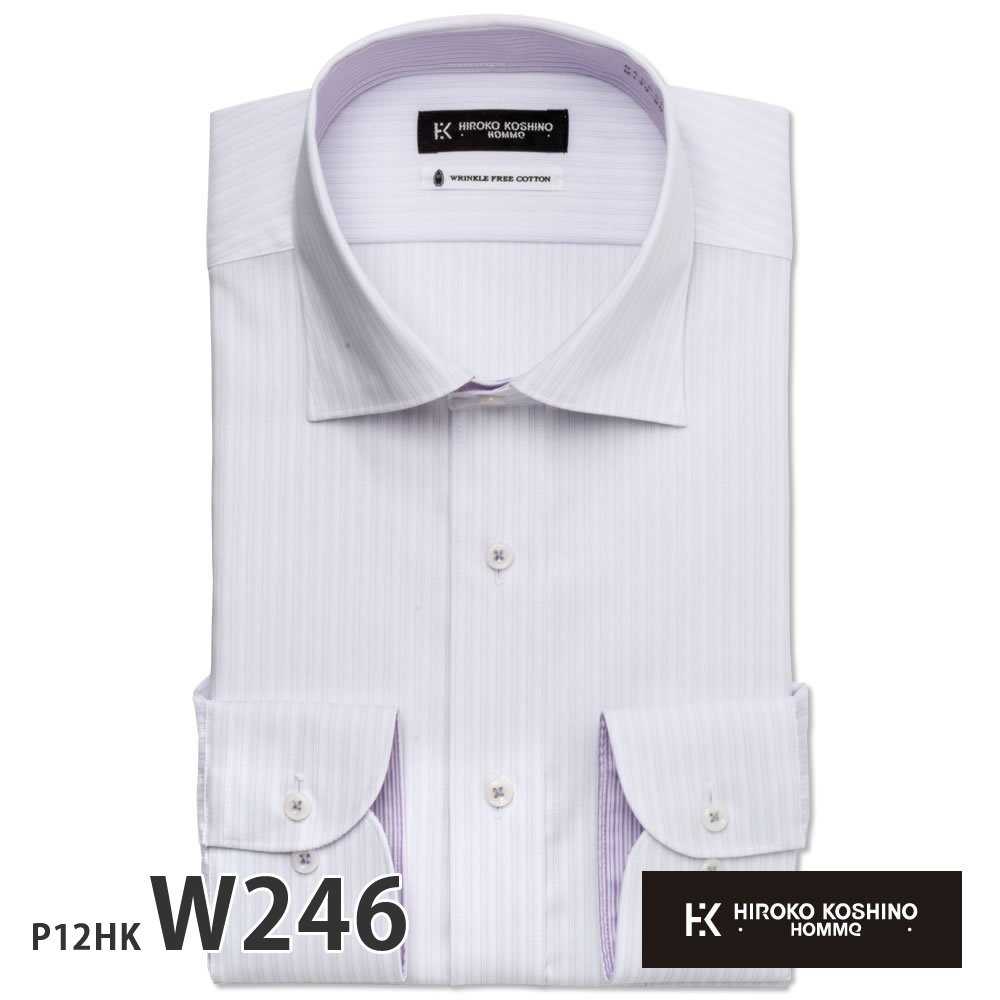 ワイシャツ メンズ 長袖 形態安定 形状記憶 綿100％ 標準型 HIROKOKOSHINO P12...