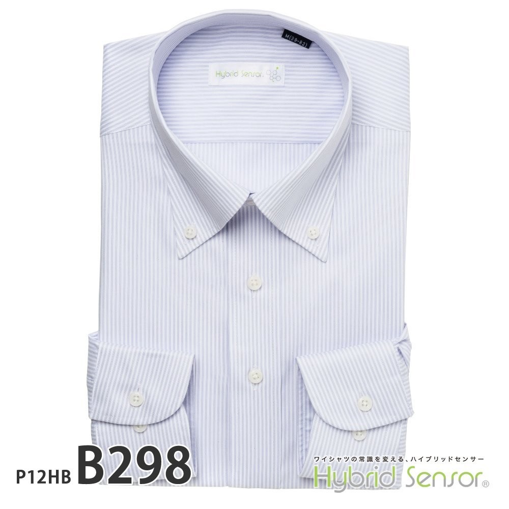ワイシャツ メンズ 長袖 形態安定 形状記憶 標準型 HybridSensor P12S1HS04