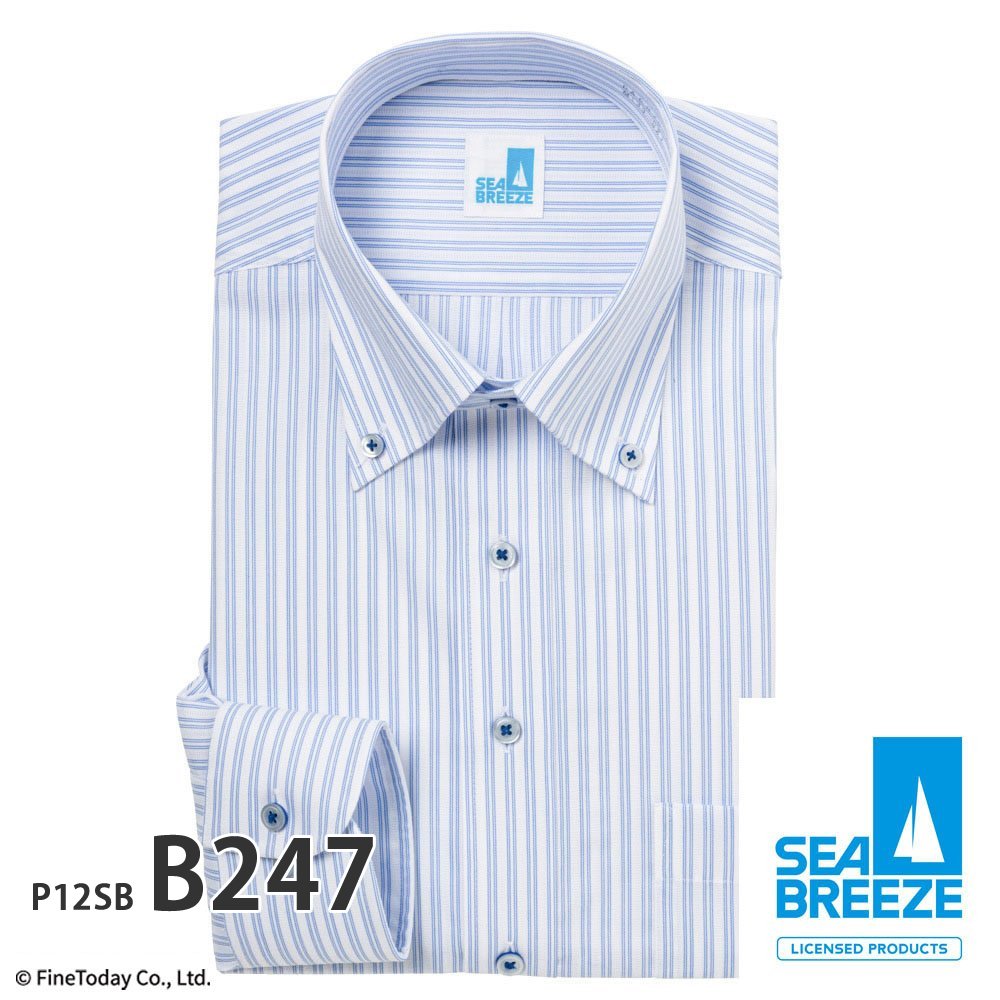 ワイシャツ メンズ 長袖 形状記憶 標準型 SEABREEZE P12S1X005 形態安定