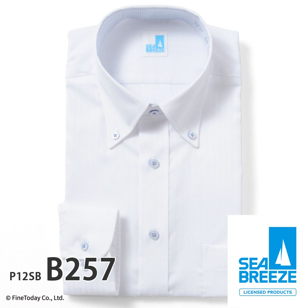 ワイシャツ メンズ 長袖 形状記憶 標準型 SEABREEZE P12S1SB01 形態安定