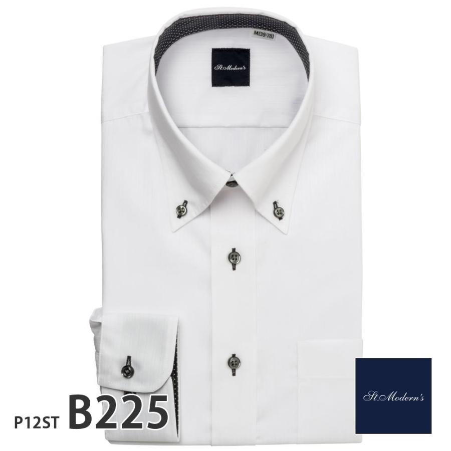ワイシャツ メンズ 長袖 形態安定 形状記憶 スリム型 St.Moderns P12S1ST03｜plateau-web｜05