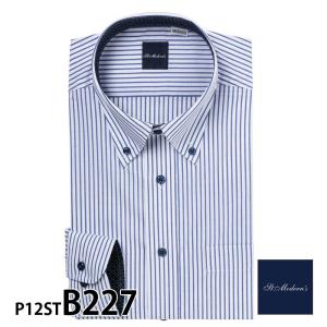 ワイシャツ メンズ 長袖 形態安定 形状記憶 スリム型 St.Moderns P12S1ST04