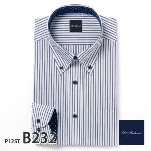 ワイシャツ メンズ 長袖 形態安定 形状記憶 スリム型 St.Moderns P12S1ST05