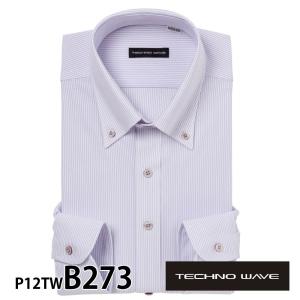 ★ワイシャツ メンズ 長袖 形態安定 形状記憶 標準型 TECHNOWAVE P12S1TW04