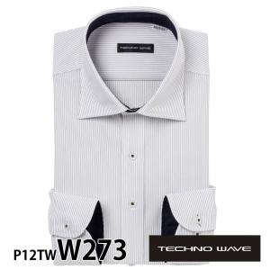 ★ワイシャツ メンズ 長袖 形態安定 形状記憶 標準型 TECHNOWAVE P12S1TW04
