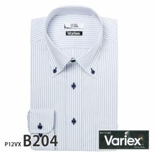 ワイシャツ メンズ 長袖 形態安定 形状記憶 標準型 Variex ボタンダウン P12S1VX02