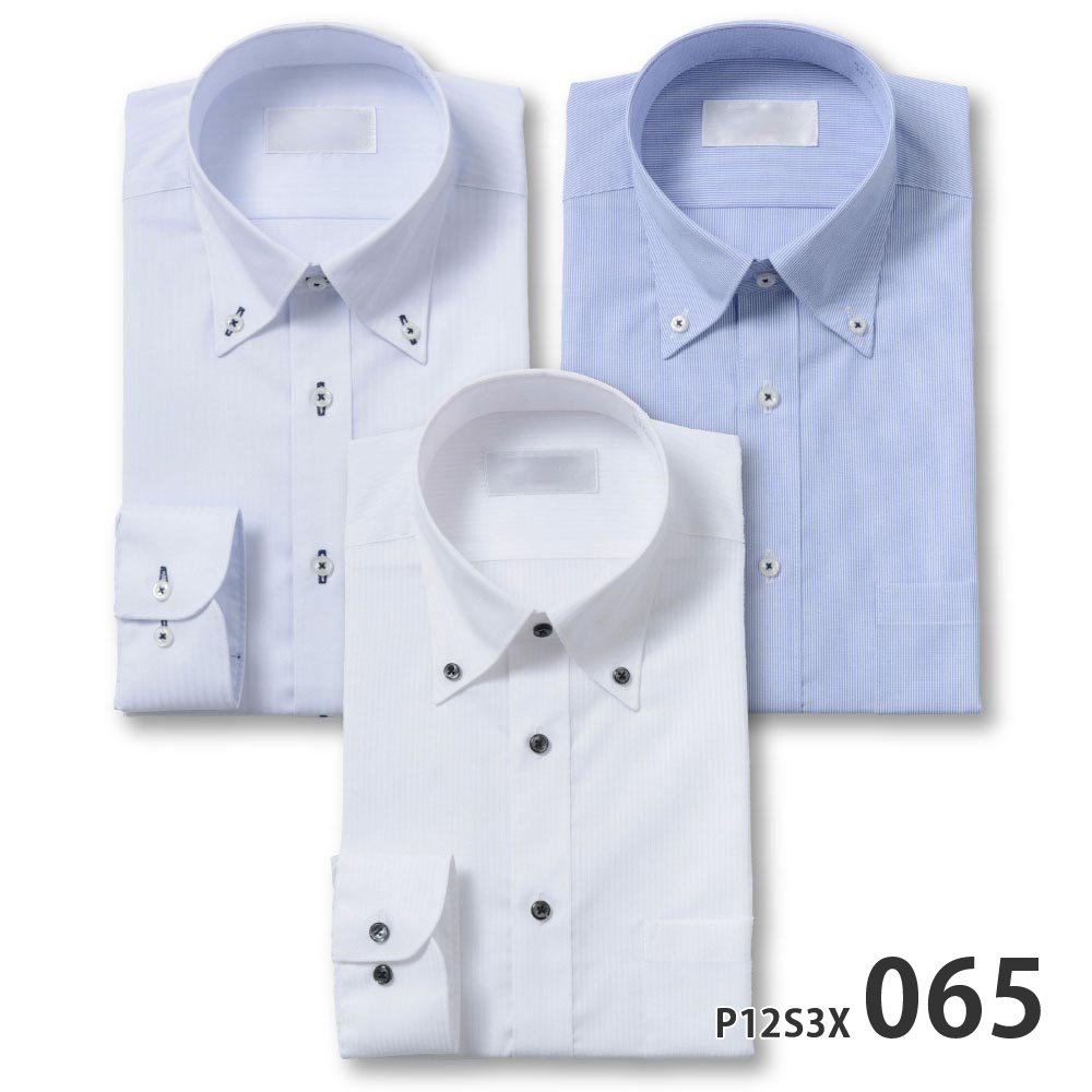ワイシャツ 長袖 形態安定 メンズ Yシャツ カッターシャツ ドレスシャツ セット ビジネスシャツ ボタンダウン セミワイド 標準 PLATEAU P12S3X003｜plateau-web｜09