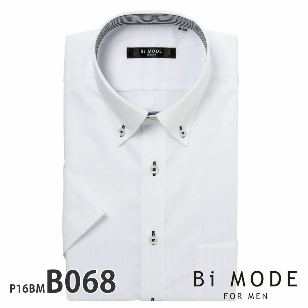ワイシャツ メンズ 半袖 形態安定 形状記憶 標準型 BiMODE P16S1BM01 