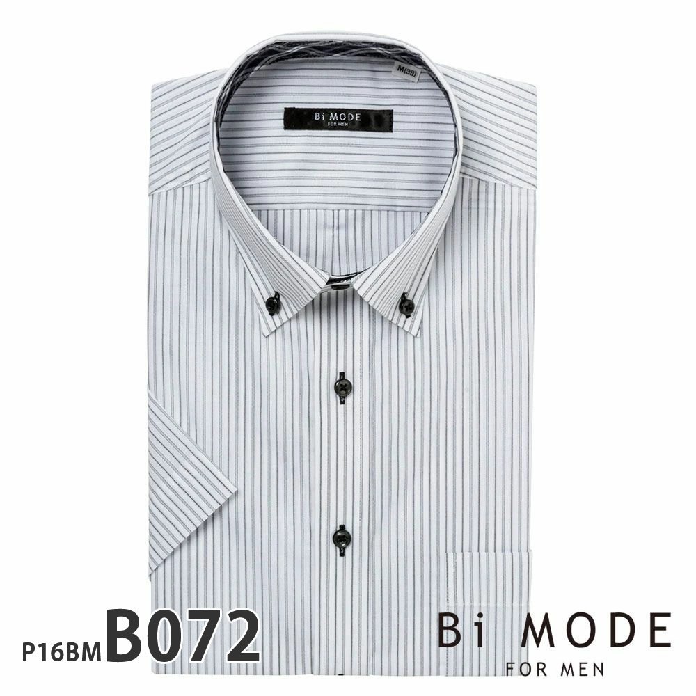 ワイシャツ メンズ 半袖 形態安定 形状記憶 標準型 BiMODE P16S1BM01 