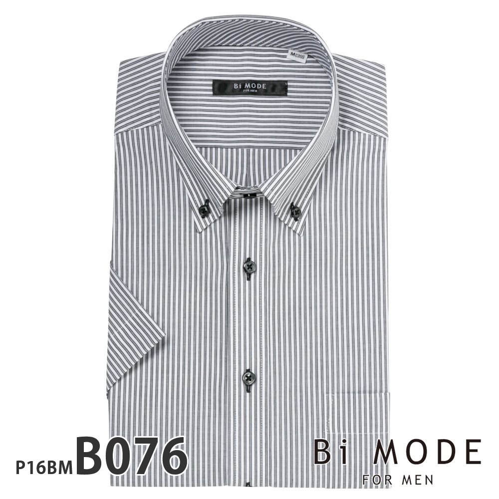 ワイシャツ メンズ 半袖 形態安定 形状記憶 yシャツ カッターシャツ ビジネスシャツ クールビズ BiMODE P16S1BM02｜plateau-web｜04
