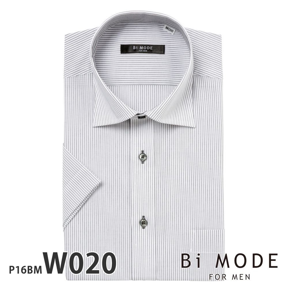 ワイシャツ メンズ 半袖 形態安定 形状記憶 yシャツ カッターシャツ ビジネスシャツ クールビズ BiMODE P16S1BM02｜plateau-web｜05