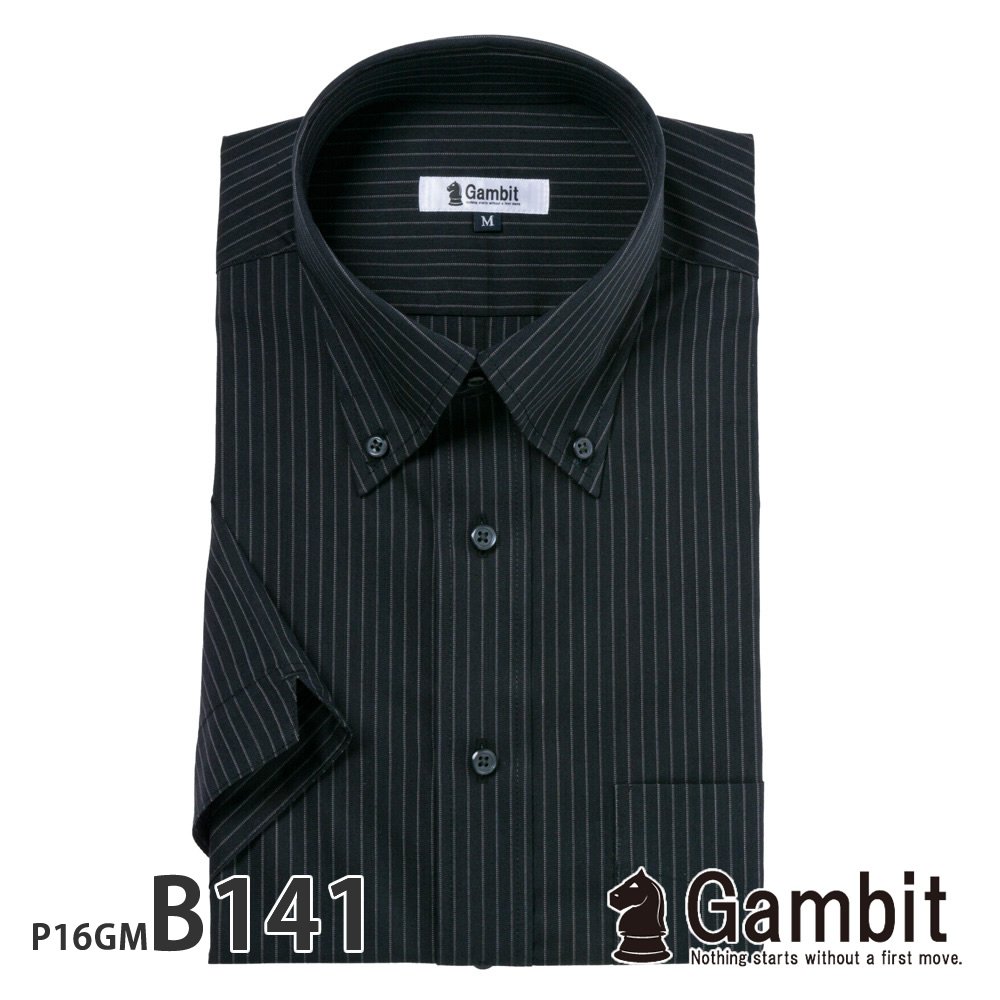 ワイシャツ メンズ 形態安定 形状記憶 標準型 Gambit ボタンダウン P16S1GM01