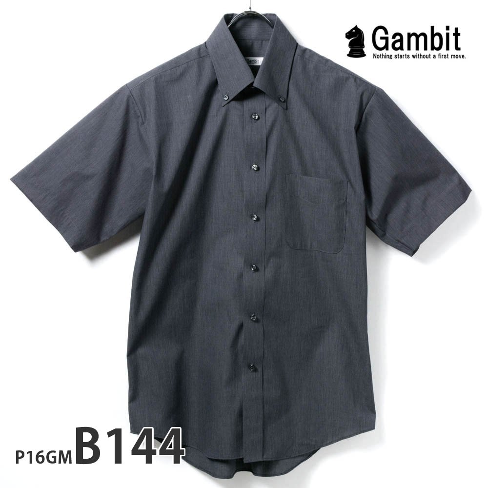 ワイシャツ メンズ 形態安定 形状記憶 標準型 Gambit ボタンダウン P16S1GM02