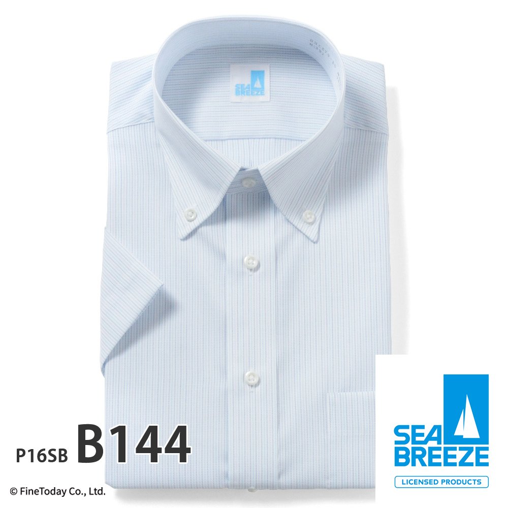 ワイシャツ 半袖 メンズ SEABREEZE  Yシャツ カッターシャツ ノーアイロン クールビズ 形態安定 接触冷感 ビジネス テレワーク 形状記憶 標準  P16S1X005｜plateau-web｜12
