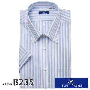 ワイシャツ メンズ 半袖 形態安定 形状記憶 標準型 BLUERIVER P16S1X011