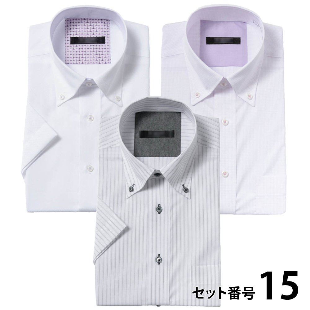 ワイシャツ メンズ 半袖 3枚セット 形態安定 カッターシャツ ビジネス クールビズ Ｙシャツ 吸水速乾 形状記憶 PLATEAU P16S3X004｜plateau-web｜06