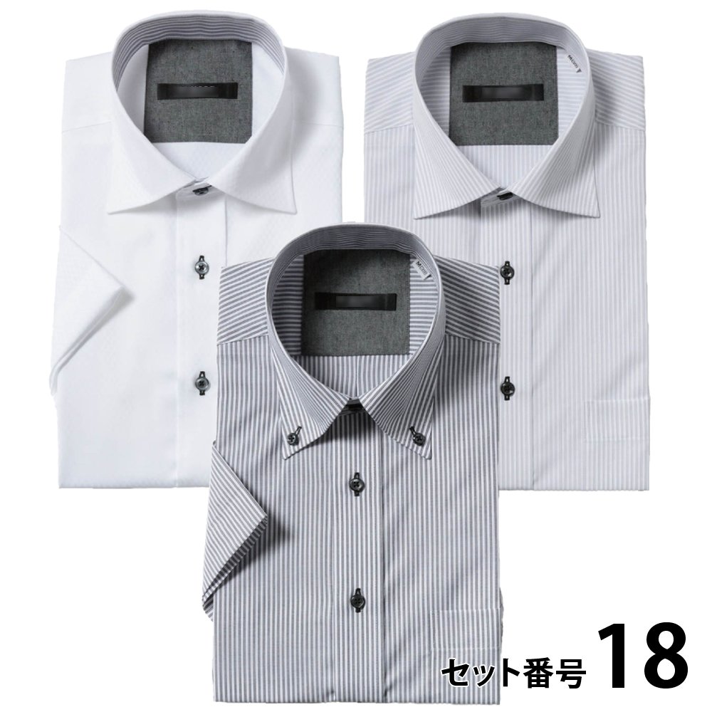 ワイシャツ メンズ 半袖 3枚セット 形態安定 カッターシャツ ビジネス クールビズ Ｙシャツ 吸水速乾 形状記憶 PLATEAU P16S3X004｜plateau-web｜09