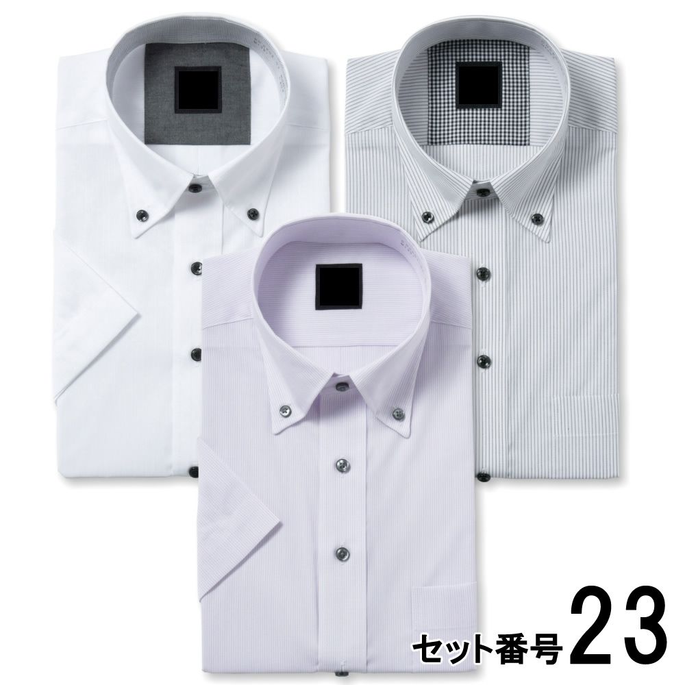 ワイシャツ メンズ 半袖 3枚セット 形態安定 カッターシャツ ビジネス クールビズ Ｙシャツ 吸水速乾 形状記憶 PLATEAU P16S3X004｜plateau-web｜10