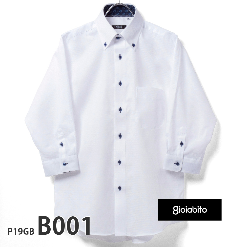 ワイシャツ メンズ 形態安定 形状記憶 標準型 GIOIABITO ボタンダウン P19S1GB01