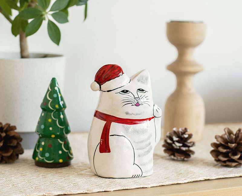Xmas猫✨ amabro（アマブロ） インドの招き猫 クリスマス バージョン PAPER