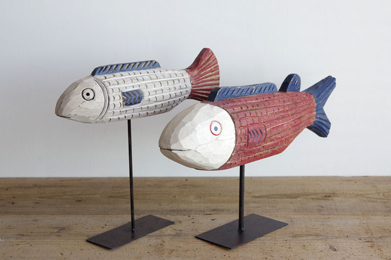 50's 60's ビンテージ フィッシュ 壁掛 ペア 魚 オリエンタル k-azk-p-madai_1.jpg