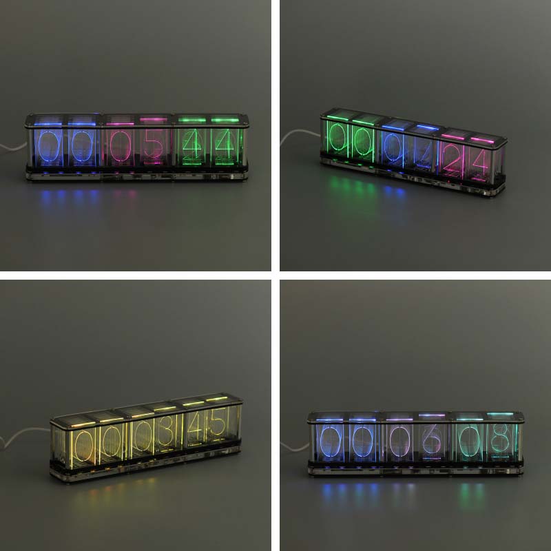 動作品 ニキシー管 クロック RGB CLOCK レトロモダン m567 イミテーション ニキシー管クロック レビュー】レトロとモダンの