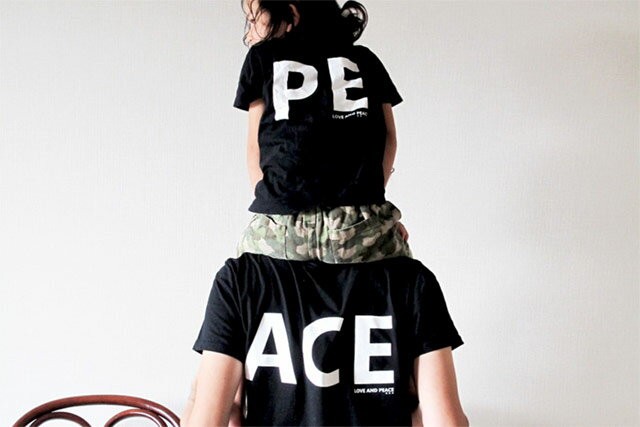 キッズTシャツ Love & Peace キッズ Design Against Trend BLACK/NAVY