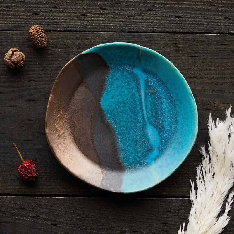 平皿 信楽四季彩陶 霜降 OMUSUbee 丸十製陶 THE HARVEST 穂芒/露時雨