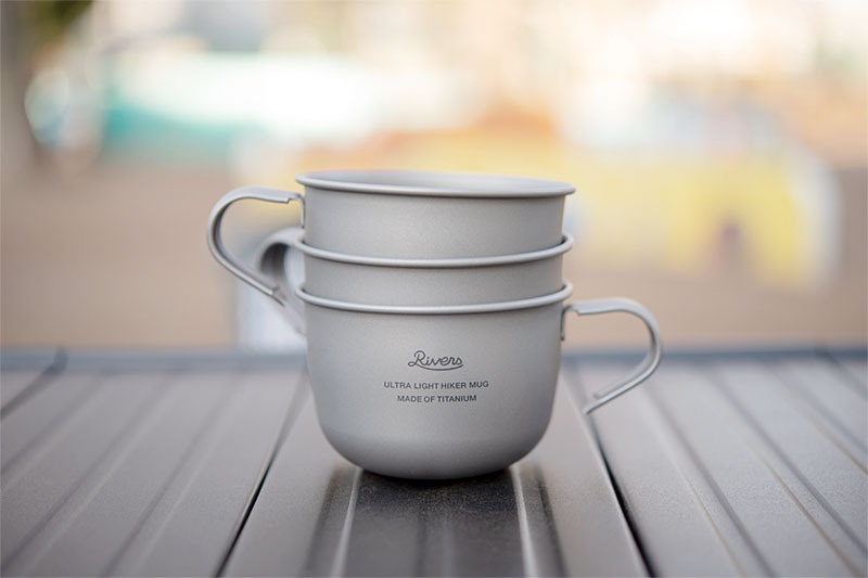 Rever チタンカップ　3こセット　ウルトラライト　ハイカーマグ RIVERS（リバーズ） ウルトラライト ハイカーマグ S 180ml チタン