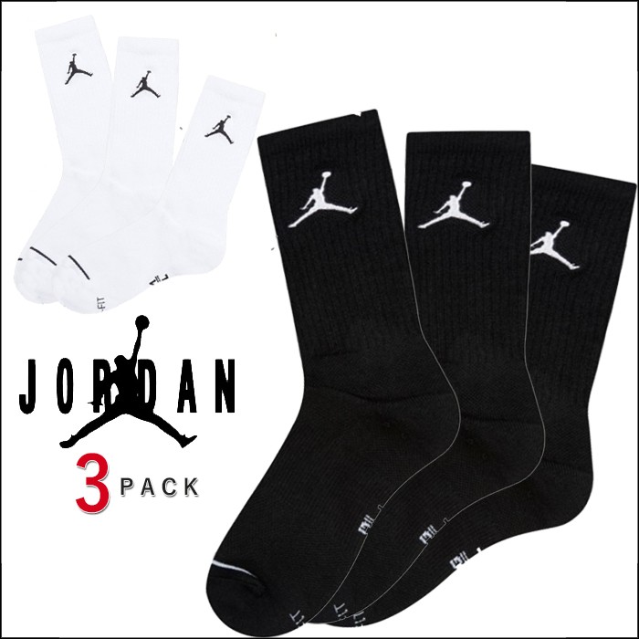 ナイキ ジョーダン ソックス NIKE AIR JORDAN SOCKS クルーソックス ソックス ブランド【3足セット】ホワイト 白 ブラック 黒  靴下 メンズ レディース :sx5545:PLAYERZ - 通販 - Yahoo!ショッピング