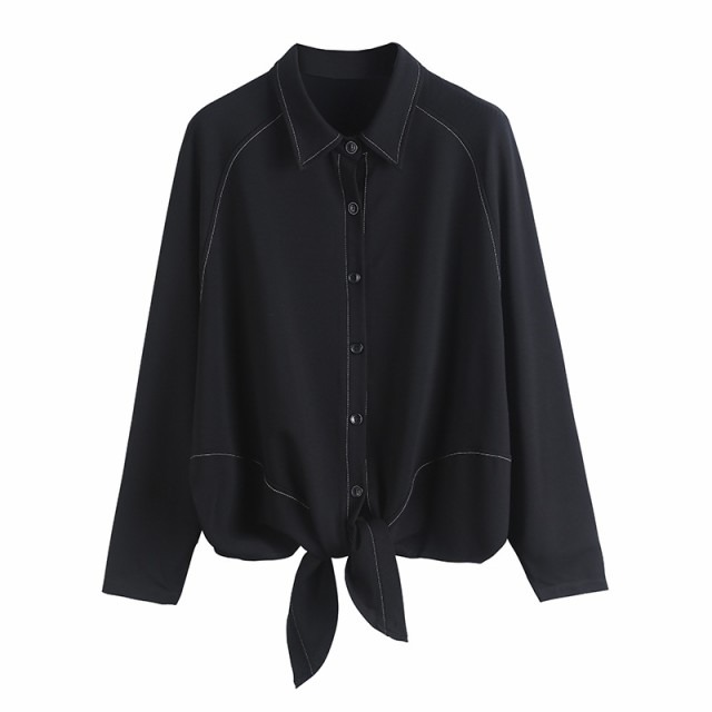 シャツ レディース トップス モード 長袖 個性的 アシンメトリー 不