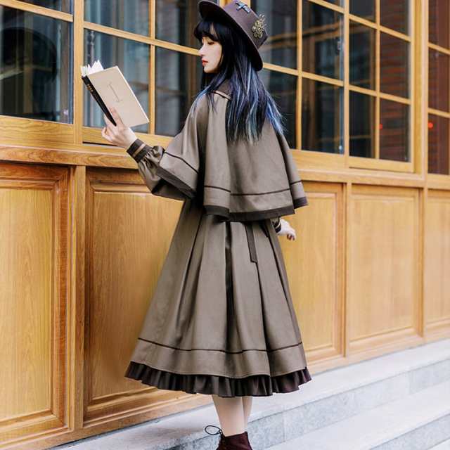 最終値下げ⚠️【軍服コス】ミリタリーワンピース　ケープコート　帽子セット コスプレ 最終値下げ⚠️【軍服コス】ミリタリーワンピース ケープコート