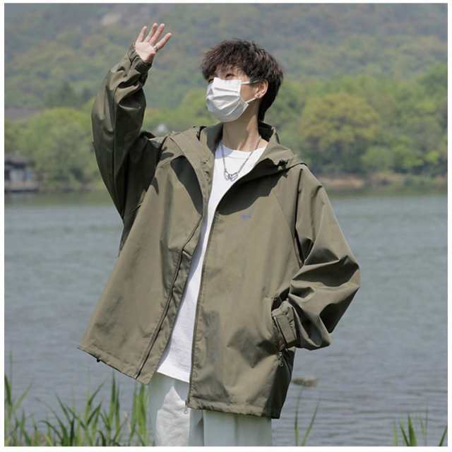 ウィンドブレーカー メンズ パーカー ジャケット フード付き アウター