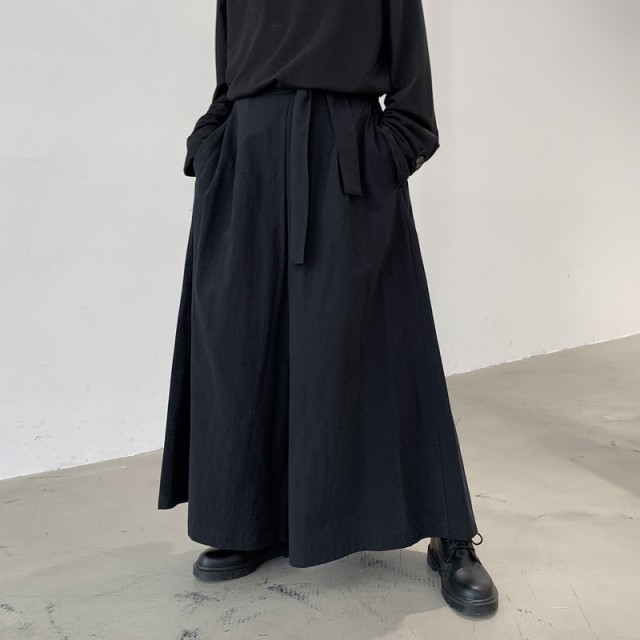 ワイドパンツ メンズ モード系 袴 パンツ ボトムス 個性的 ルーズ 袴