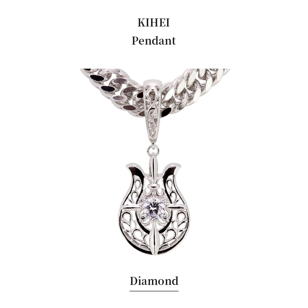 ネックレス ダイヤモンド 0.5カラット メンズ 馬蹄 ペンダント