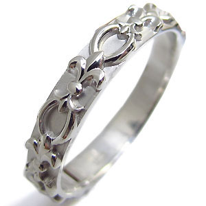 百合の紋章 ペアリング K10ゴールド 天然ダイヤモンド 結婚指輪 安い