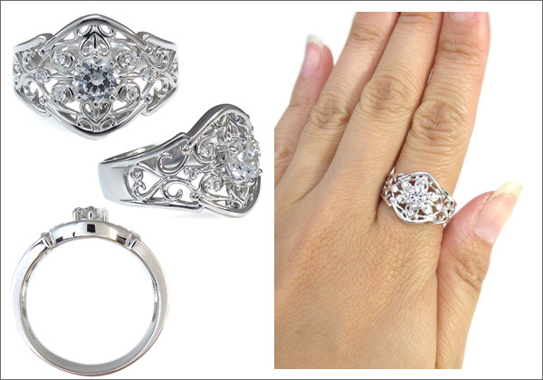 エンゲージリング 鑑定書付き ダイヤモンド 婚約指輪の説明 - 通販