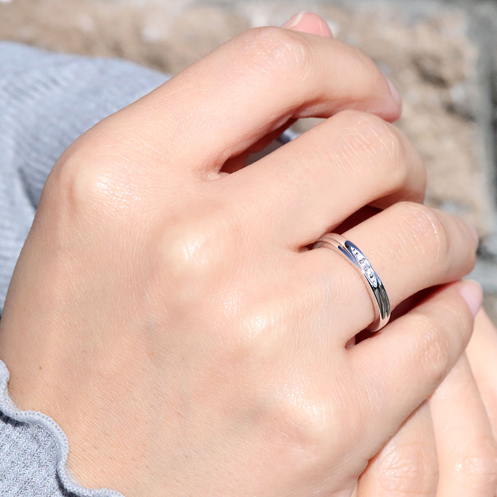 結婚指輪 マリッジリング 18k 18金 ダイヤモンド ペア 指輪 2本