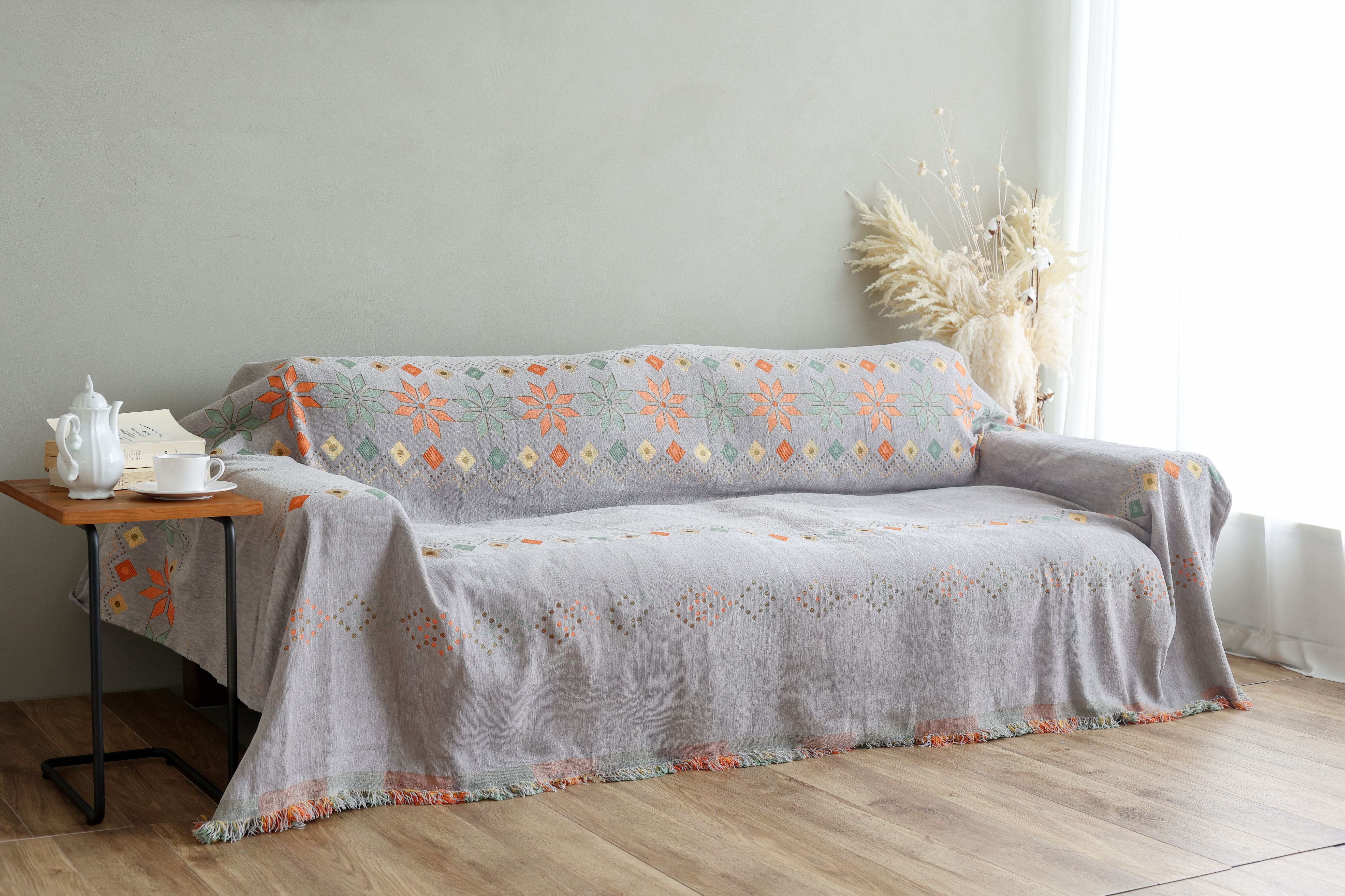 マルチカバー 北欧風 両面使える リバーシブル ソファーカバー ソファカバー 1人掛け 2人掛け 3人掛け 肘なし 肘あり かけるだけ 布 厚手 柄  洗濯可 犬 猫 対策 |  | 04